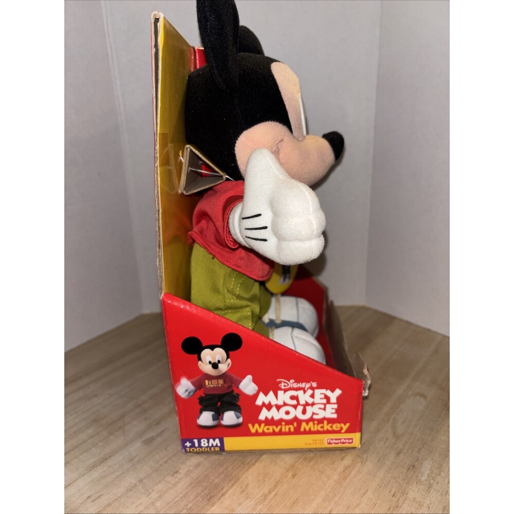 Vintage Y2K Disney Mickey Mouse Wavin' Mickey Plush Fisher-Price 2000 NEW - Picture 8 of 11